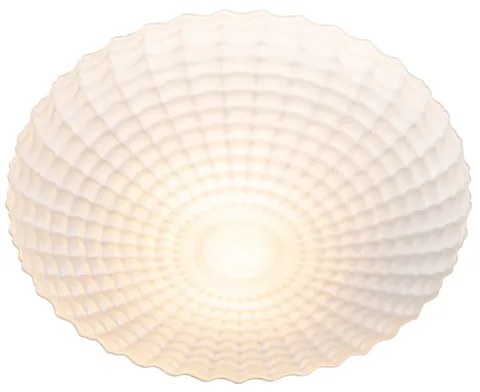 Plafonieră clasică neagră cu sticlă opală 35 cm IP44 - Nohmi