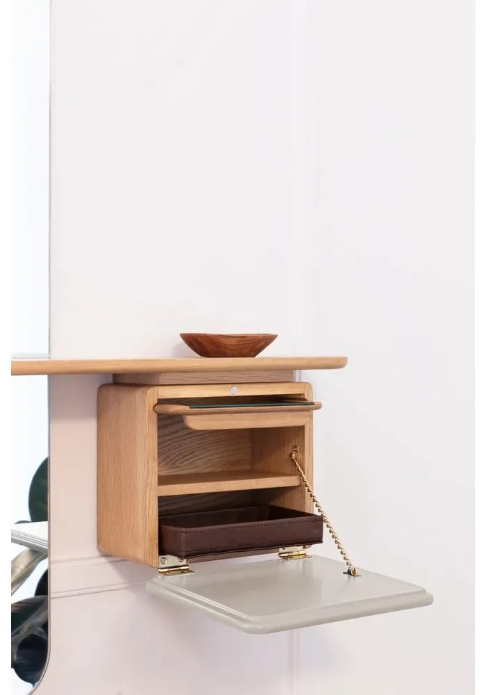 Set pentru hol alb/în culoare naturală cu aspect de lemn de stejar One More Look – UMAGE