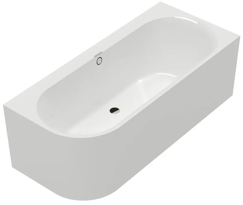 Cada freestanding de colt Villeroy&Boch Oberon 2.1 180x80 cm alb dreapta lipita de perete, BTW