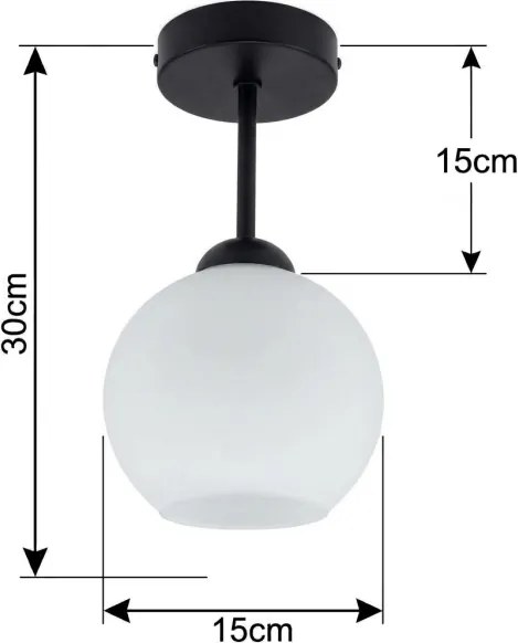 BRILAGI - Lustră LED aplicată RETRO GLASS 1xE27/60W/230V Ø 15 cm negru/alb