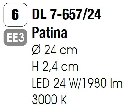 Plafoniera LED Bully 24cm Antique Brass