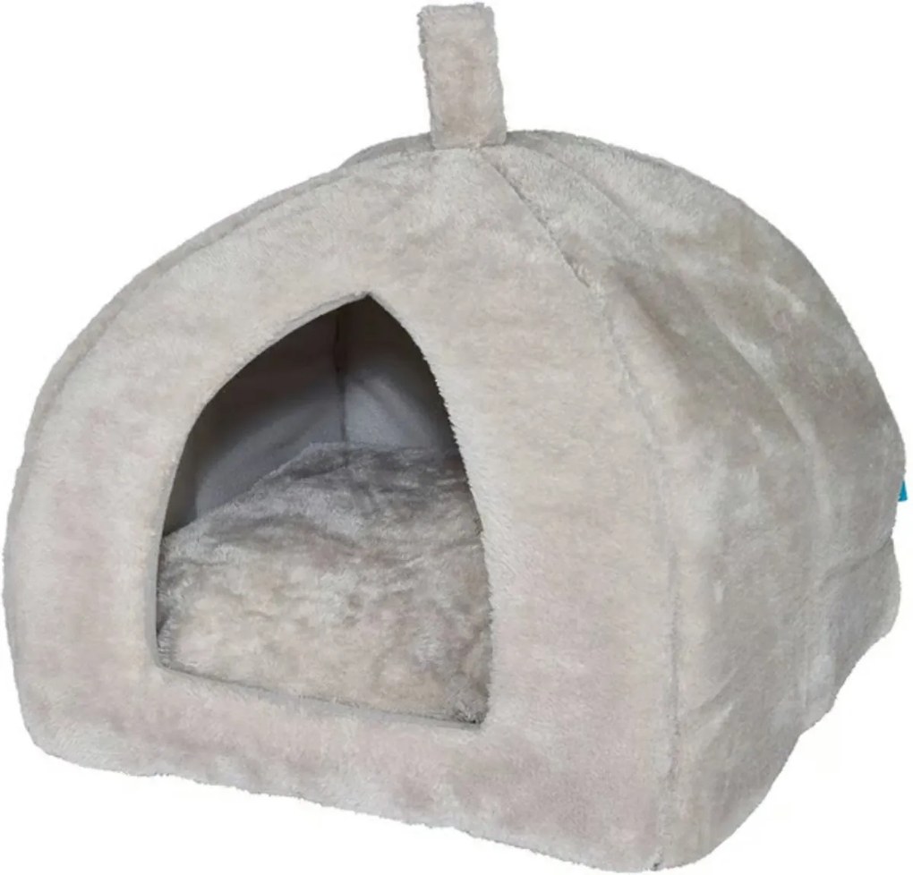 Cuib pufos pentru caine/pisica HUISE 40x35 cm, gri deschis