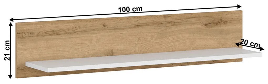 Raft VILGO 100, alb lucios, 100 cm