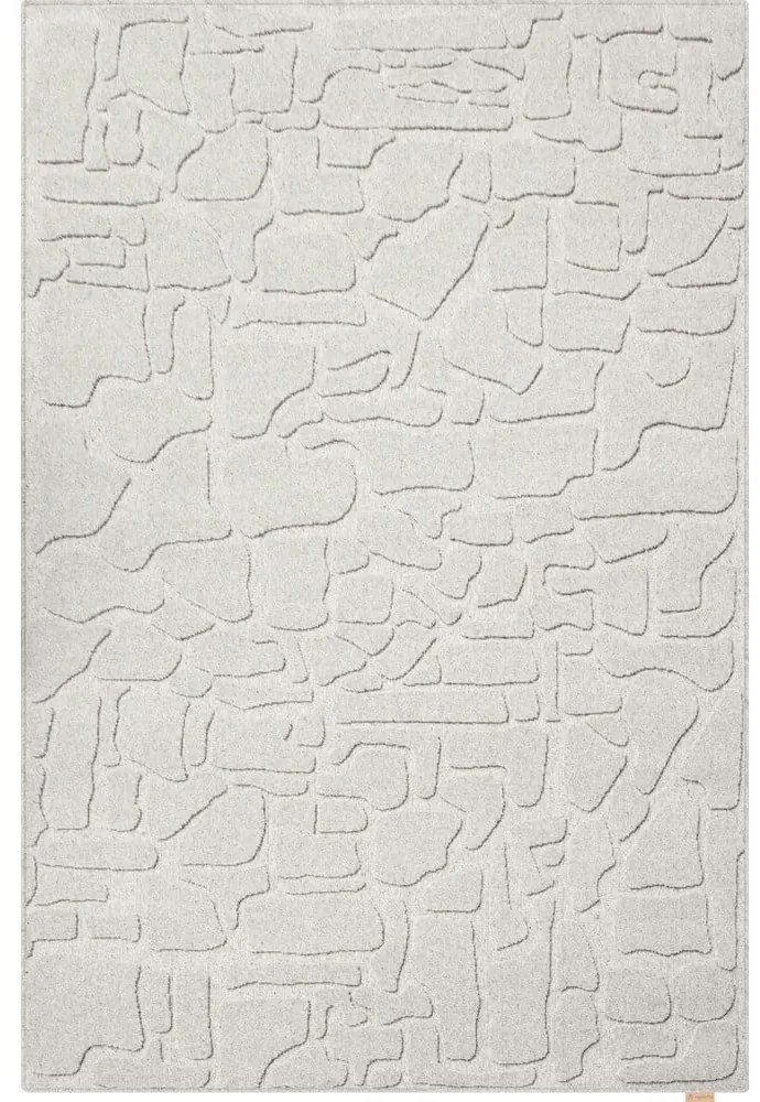 Covor gri deschis din lână 133x190 cm Morphic Dunes – Agnella