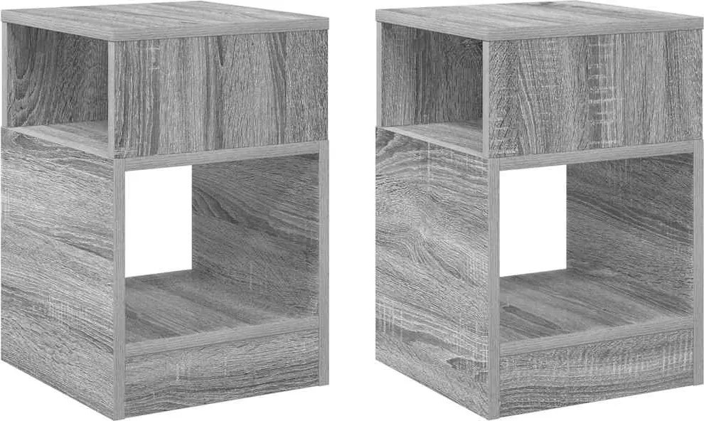 vidaXL Masă laterală 2 pcs Gri Sonoma 30,5 x 30 x 45 cm Lemn compozit