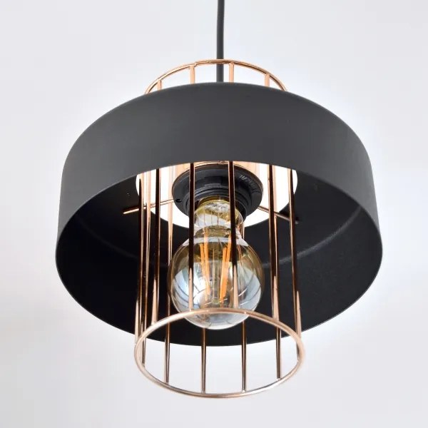 LED Lustră pe cablu VOLTA 2xE27/15W/230V neagră/aurie