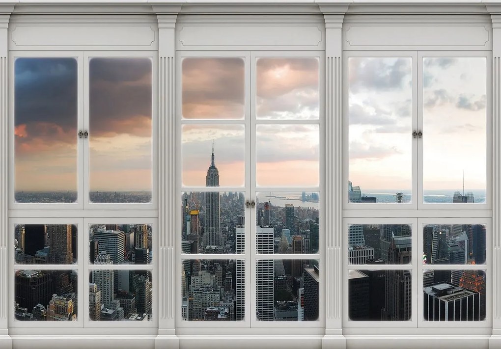 Fototapet - New York - privire din geam (152,5x104 cm)