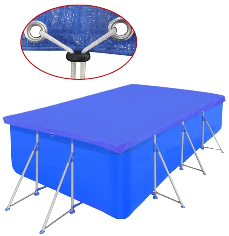 Prelata pentru piscina, 400x207 cm, PE, dreptunghiular, 90 g/mp
