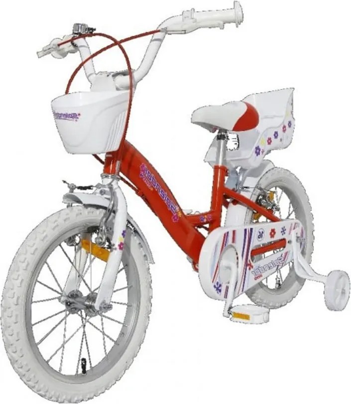 Bicicleta pentru copii NOVOKIDS™ Splend'Or PRO Line Edition, Cu cosulet, Roti 14" inch, Maxim 35 kg, Cadru din otel, Roti ajutatoare detasabile,