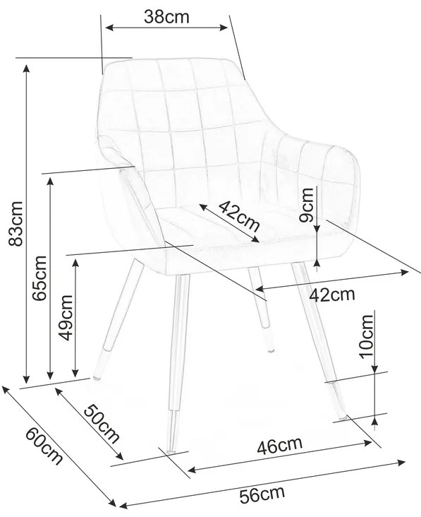 Scaun de bucaterie Nuxe Velvet, bej
