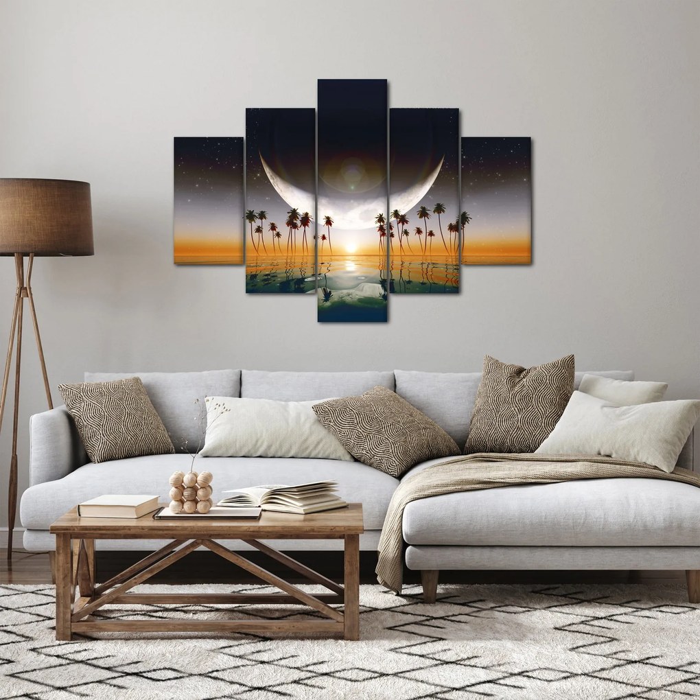 Tablou- Luna deasupra palmierilor (150x105 cm)