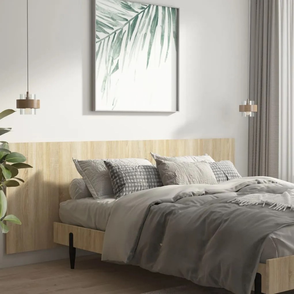 Tablie de pat,perete,stejar Sonoma,240x1,5x80 cm,lemn prelucrat 1, Maro