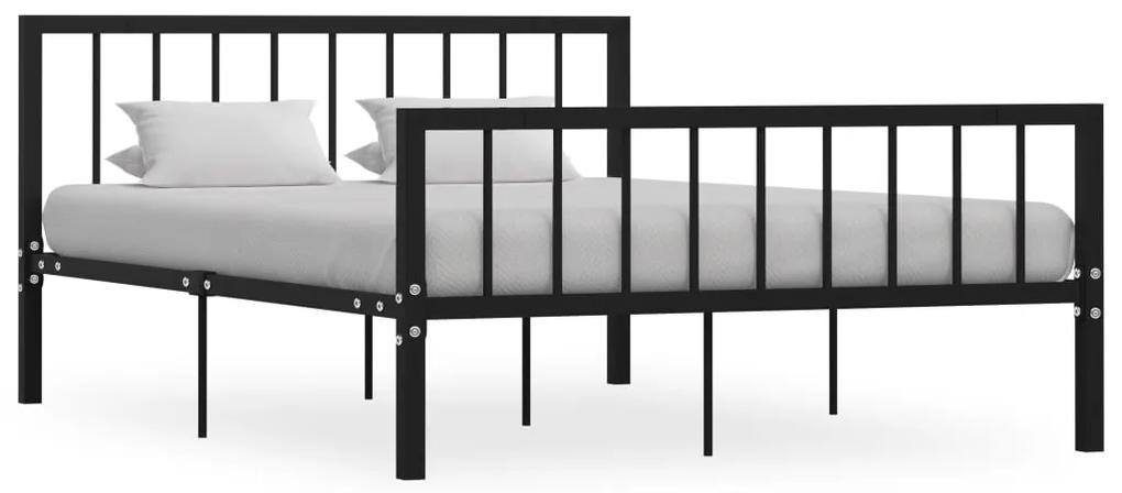 284571 vidaXL Cadru de pat, negru, 140 x 200 cm, metal