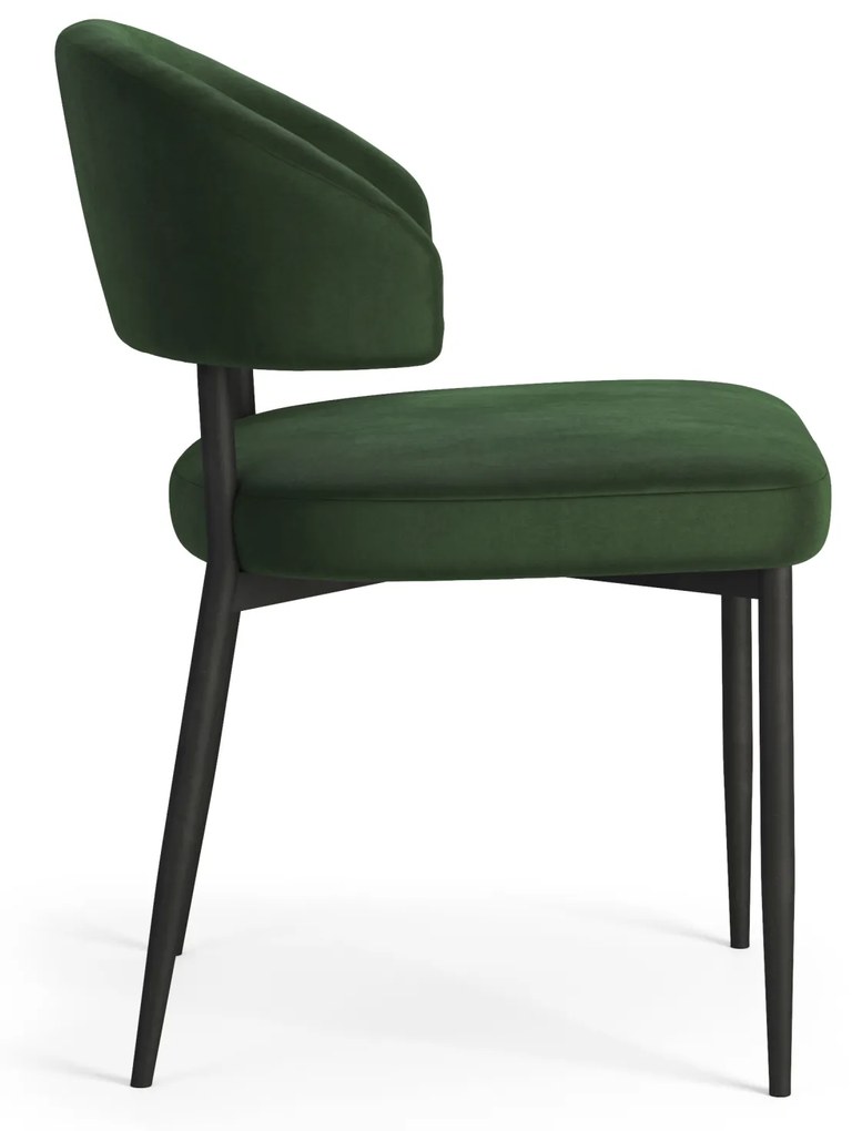MAZZONI EXPORT IRIS Verde Pădure (material Victoria 68AC) - SCAUN MODERN TAPIȚAT PENTRU SALON/SUFRAGERIE LOFT
