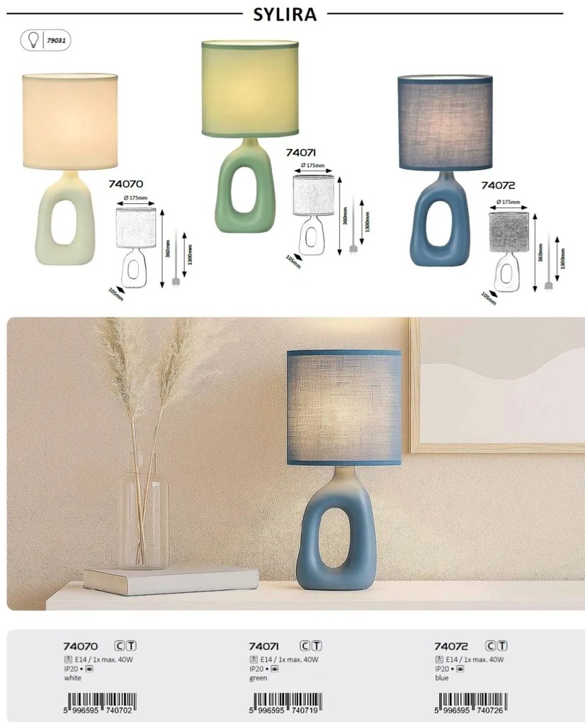 Lampa de masa ceramica alba abajur alb Sylira