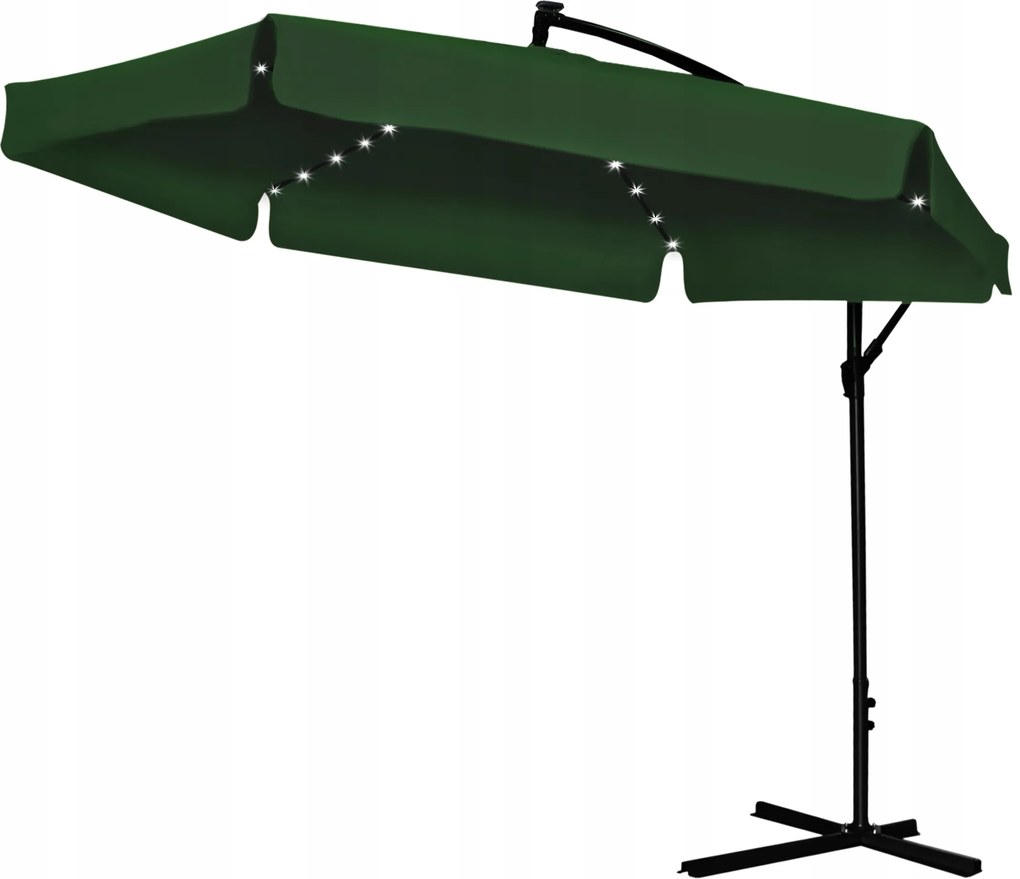 JAKS Umbrelă de grădină verde LED