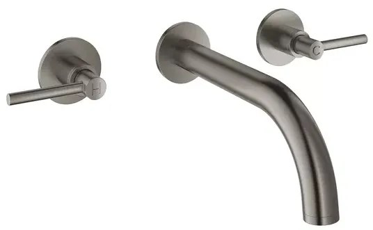 Baterie lavoar incastrata Grohe Atrio antracit periat Hard Graphite 3 elemente