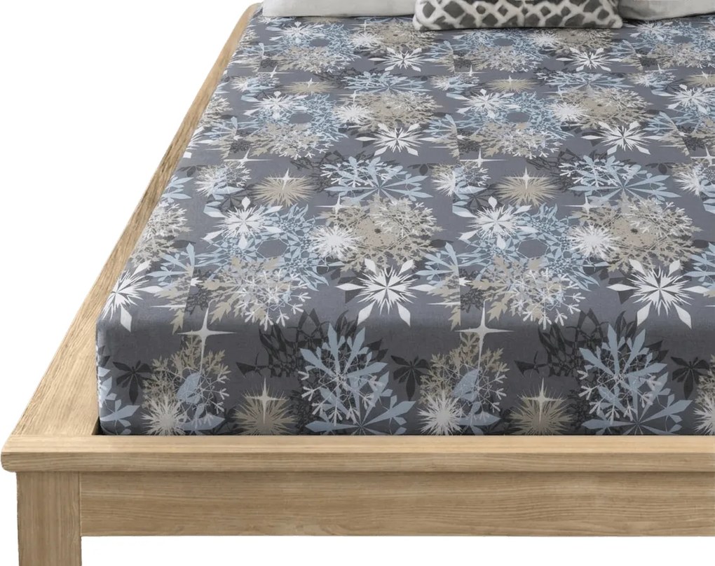 Cearsaf din microfibra SNOWFLAKE modrosede 180x200 cm