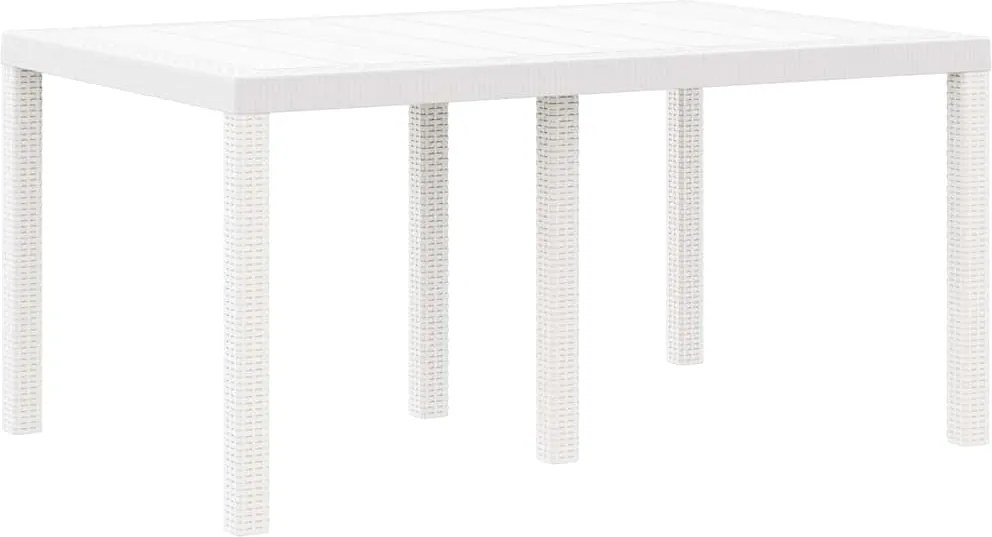 vidaXL Set de masă pentru grădină 5 pcs Alb Ratan Polt