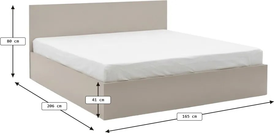 Pat SOFIA 160 x 200 cm, casmir bej Saltele: Saltea Sommera 18 cm, Somiera pat: Cu lamele drepte