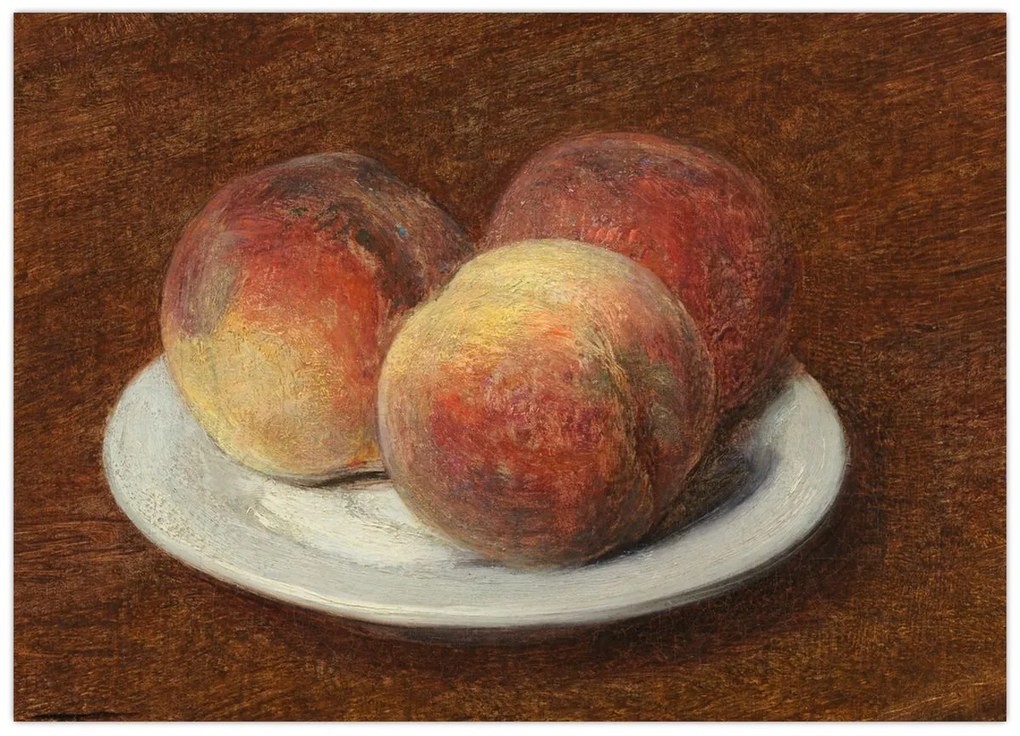 Tablou - Henri Fantin-Latour, Three Peaches on a Plate, reproducere (70x50 cm)