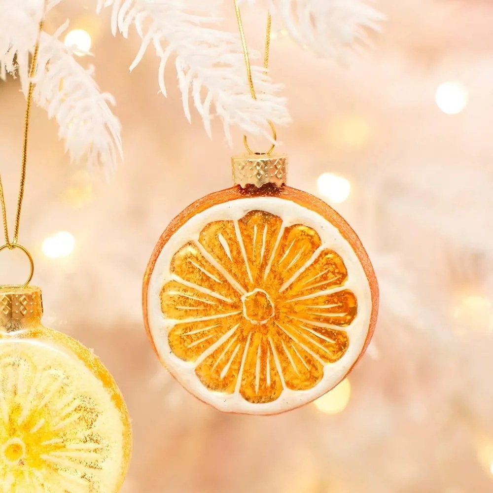 Ornament de Crăciun din sticlă Orange – Sass &amp; Belle