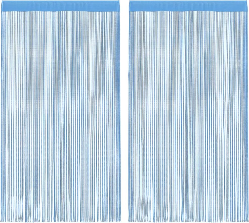 vidaXL Perdele șir 2 buc Albastru deschis 100x250 cm