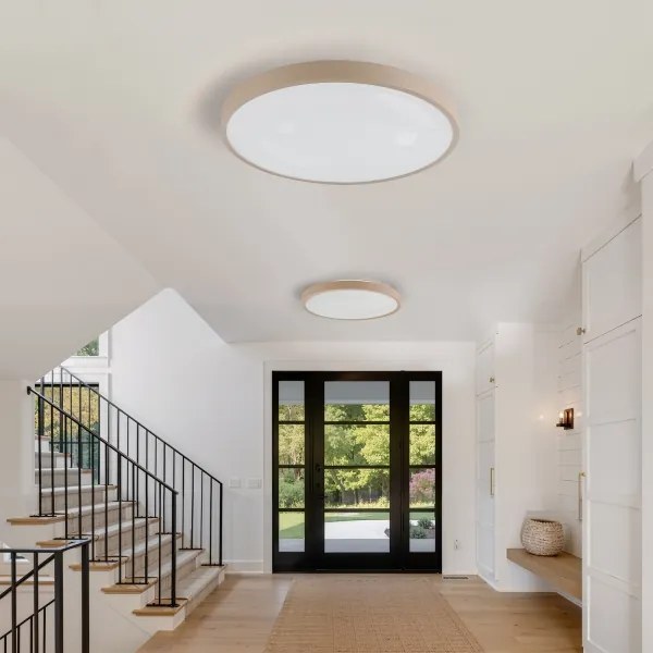 Brilagi - Corp de iluminat LED dimabil GLASS POOL DOUBLE LED, 80W, 230V, 60 cm, bej + telecomandă