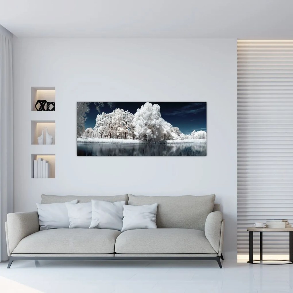 Tablou - Albă ca Zăpada Albă ca Zăpada Copaci (120x50 cm)