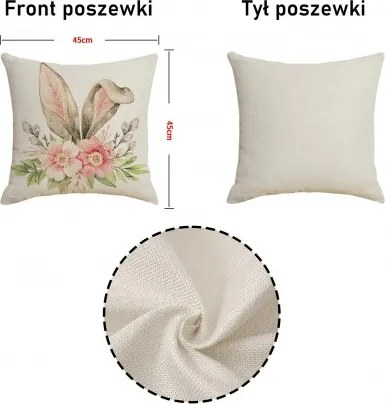 Husa de perna din in VELOBLOOM 45x45 cm, crem