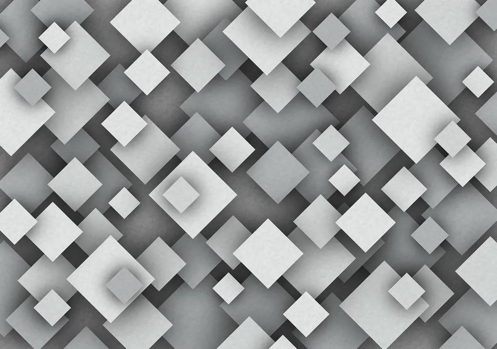 Fototapet - Pătrate gri (254x184 cm), în 8 de alte dimensiuni noi