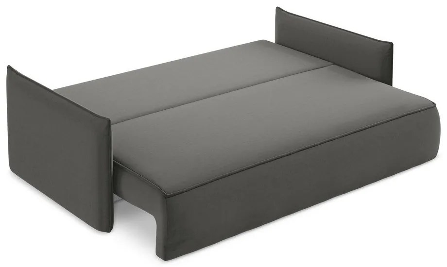 Canapea gri închis extensibilă/cu spațiu de depozitare cu tapițerie din catifea 225 cm Hula – Makamii