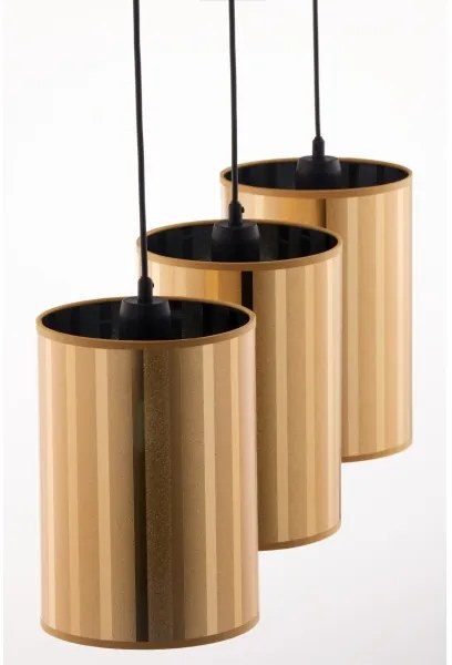 Jupiter 2092 - Lustră suspendată pe cablu CORTINA 3xE27/15W/230V auriu/negru