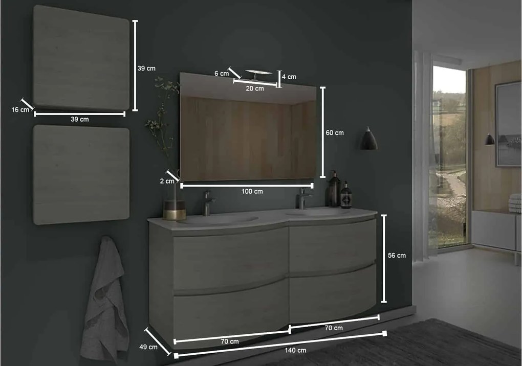 Set lemn masiv Mobilier Baie Suspendat Aledo
