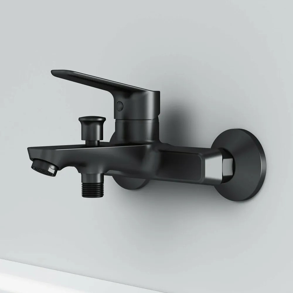 Baterie cada-dus AM.PM Hit monocomanda finisaj negru mat