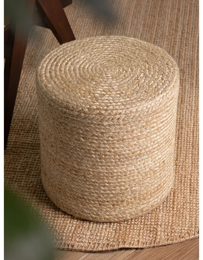 Taburet în culoare naturală Jutta Gold – Hanse Home