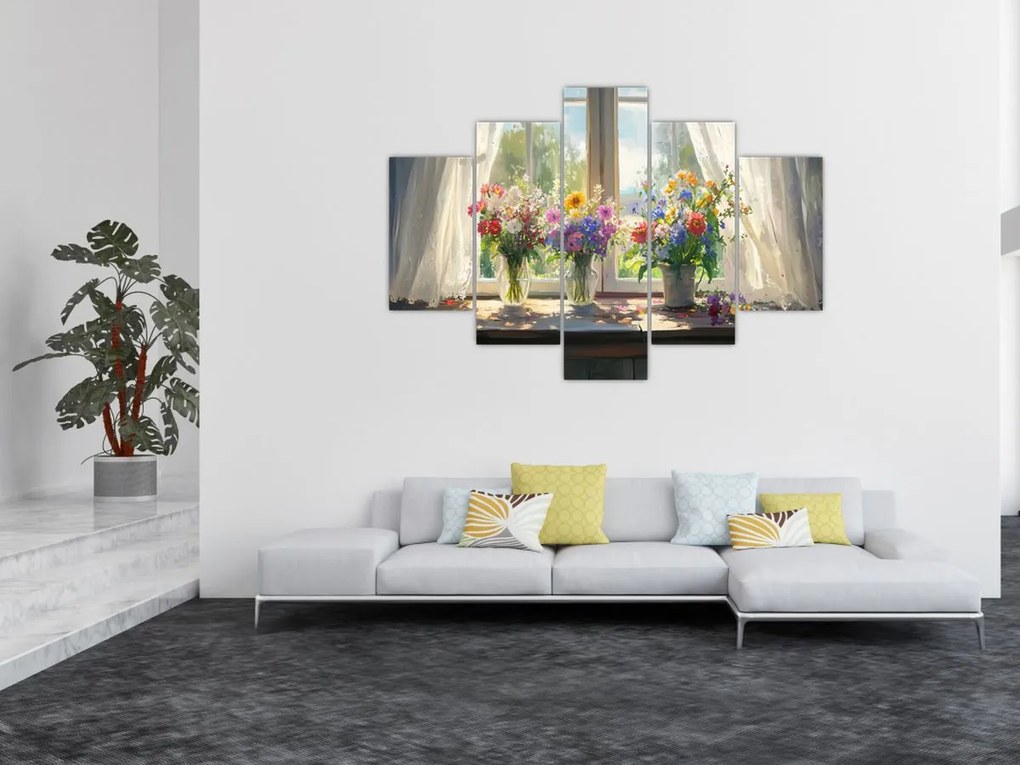 Tablou - Buchet la fereastră (150x105 cm)