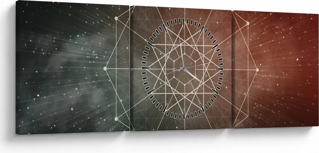Tablou - Dodecagrama cosmică (cu ceas) (90x30 cm)