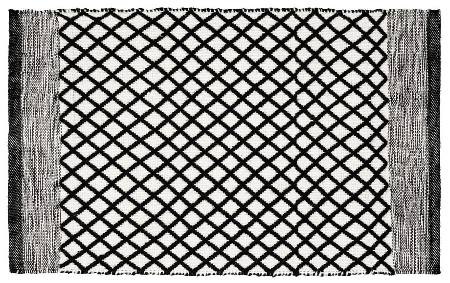 Covoraș de baie alb-negru din plastic reciclat 50x80 cm Tara – Wenko