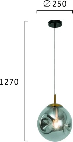 Pendul cu cablu OSCAR 1xE27/40W/230V negru fumuriu