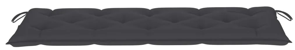 Banca gradina 3 locuri, cu perna, 150 cm, lemn masiv eucalipt Antracit, 150 cm, 1