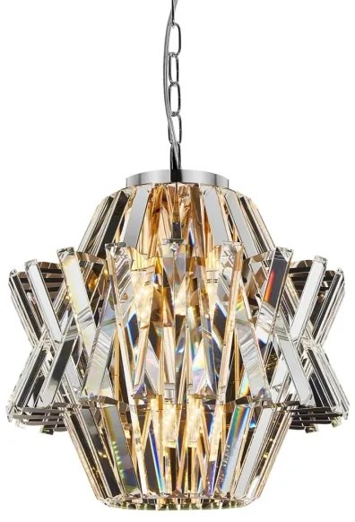 Lustră de cristal pe lanț CROWN 4xE14/40W/230V crom