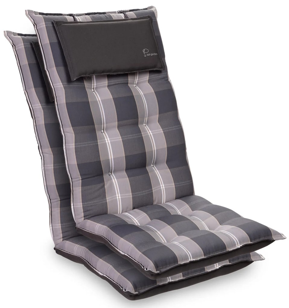 Sylt, pernă tapițată, pernă pentru scaun, spătar mai înat, poliester, 50 × 120 × 9 cm, 2 × perne