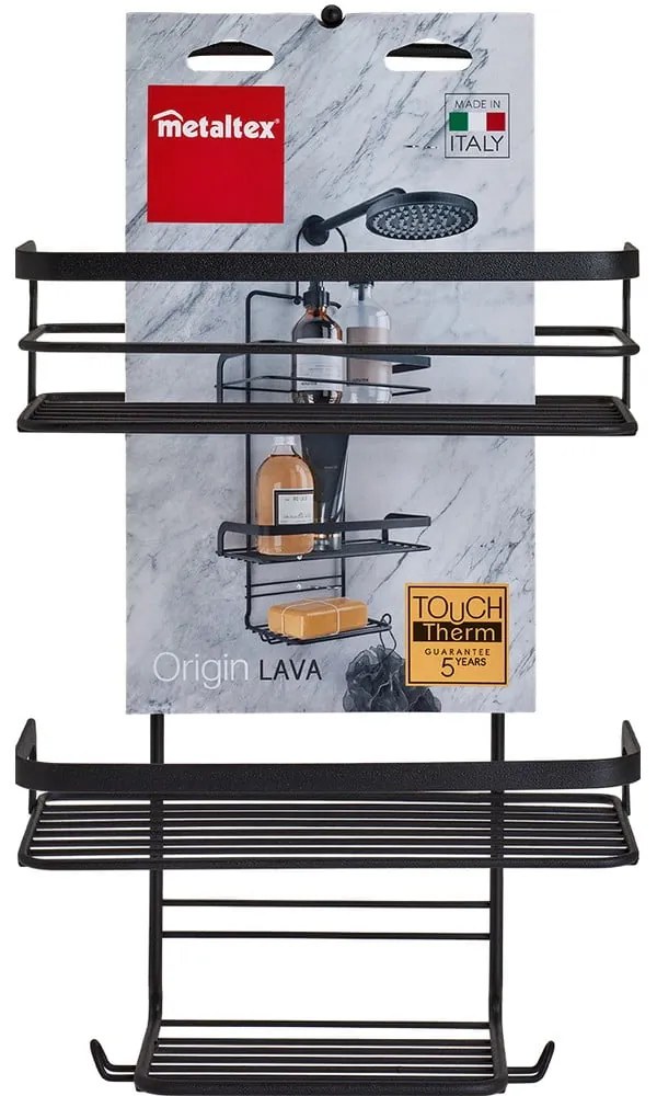 Raft suspendat pentru baie Metaltex Origin Lava, negru