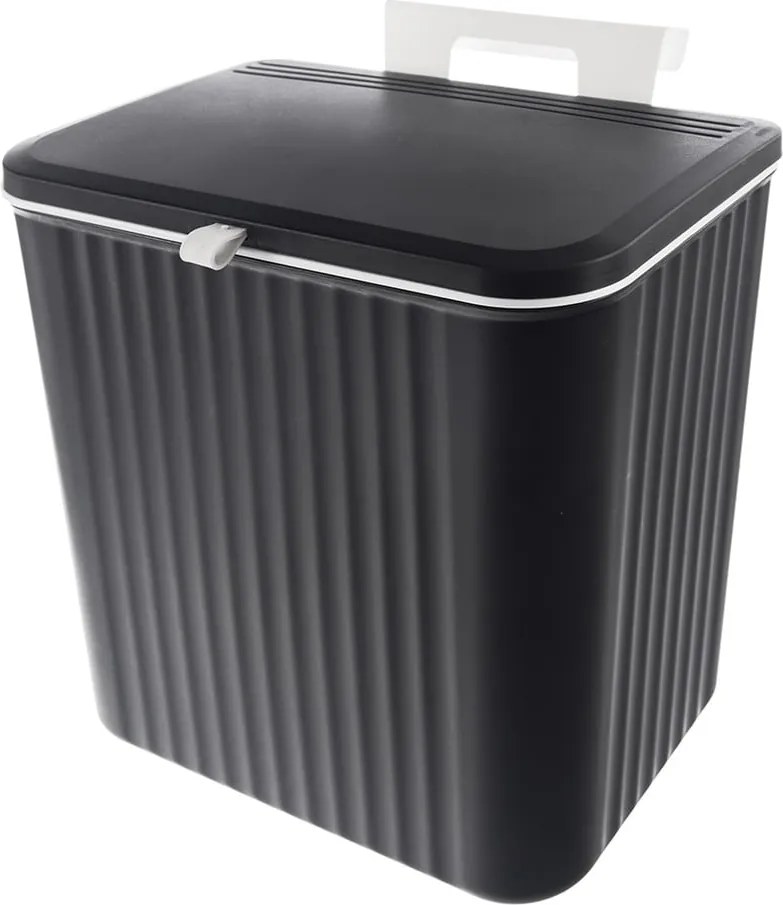 Coș de gunoi negru din plastic 13 l – Orion