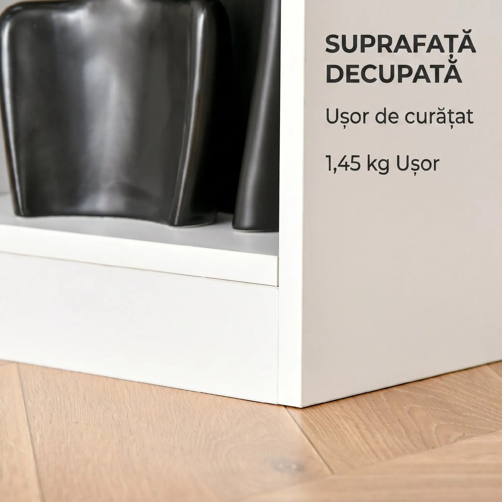 HOMCOM Bibliotecă Raft cu 8 Compartimente, Bibliotecă Modernă pentru Camera de Zi, Dormitor, Birou, 97.5x30x100 cm, Alb | Aosom Romania