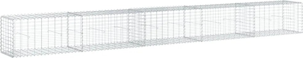 vidaXL Coș gabion cu capac, argintiu, 500x50x50 cm, fier galvanizat