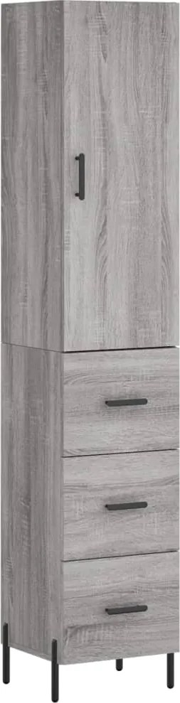 vidaXL Dulap înalt, gri sonoma, 34,5x34x180 cm, lemn prelucrat