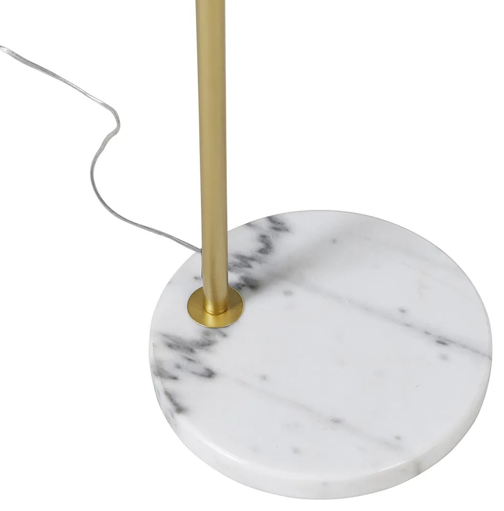 Lampă arcadă inteligentă din alamă cu abajur alb, inclusiv Wi-Fi A60 - Arc Basic