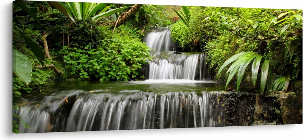 Tablou - Cascadă în pădurea tropicală (120x50 cm)